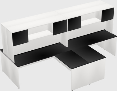 Quad l-shaped office desks