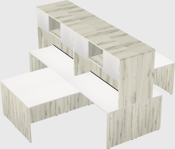 Quad l-shaped office desks