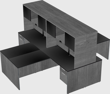 Quad l-shaped office desks