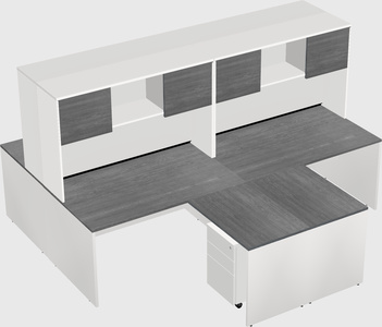 Quad l-shaped office desks