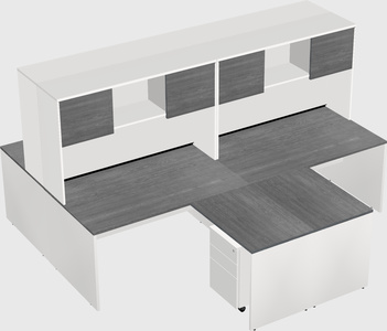 Quad l-shaped office desks