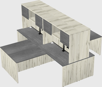 Quad l-shaped office desks