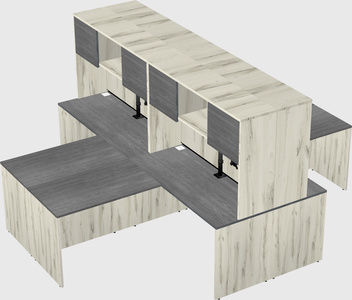 Quad l-shaped office desks
