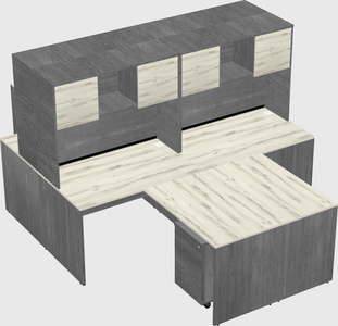 Quad l-shaped office desks
