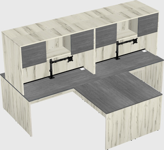 Quad l-shaped office desks