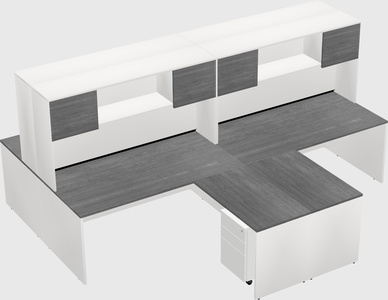 Quad l-shaped office desks