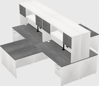 Quad l-shaped office desks