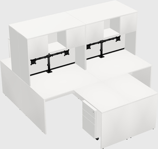 Quad l-shaped office desks