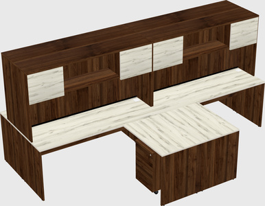 Quad l-shaped office desks