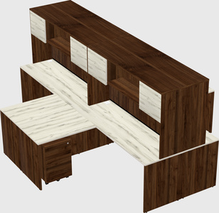 Quad l-shaped office desks