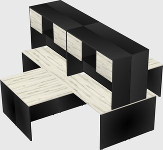 Quad l-shaped office desks