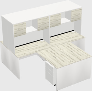 Quad l-shaped office desks