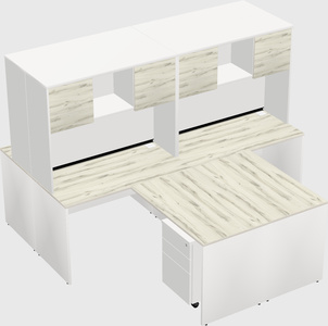 Quad l-shaped office desks