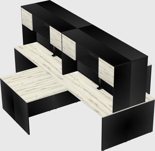 Quad l-shaped office desks