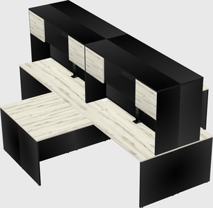 Quad l-shaped office desks