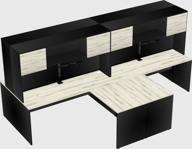 Quad l-shaped office desks