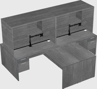 Quad l-shaped office desks