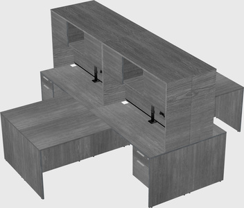 Quad l-shaped office desks