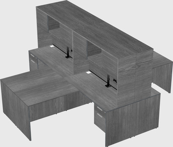 Quad l-shaped office desks