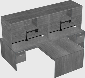 Quad l-shaped office desks