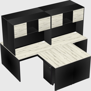 Quad l-shaped office desks