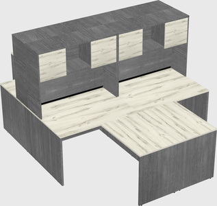Quad l-shaped office desks