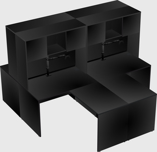 Quad l-shaped office desks
