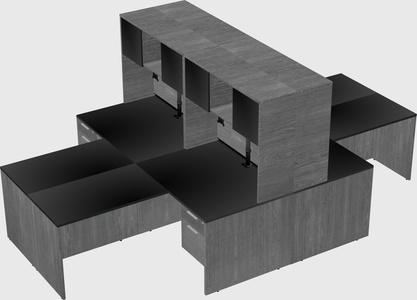 Quad l-shaped office desks