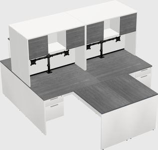 Quad l-shaped office desks