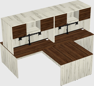 Quad l-shaped office desks