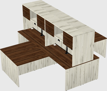 Quad l-shaped office desks