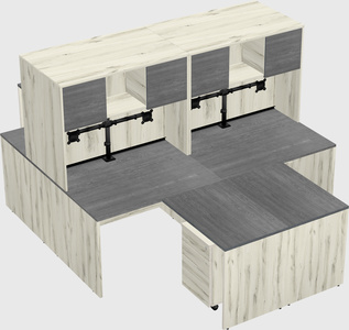 Quad l-shaped office desks