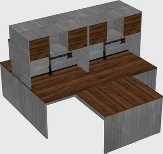 Quad l-shaped office desks