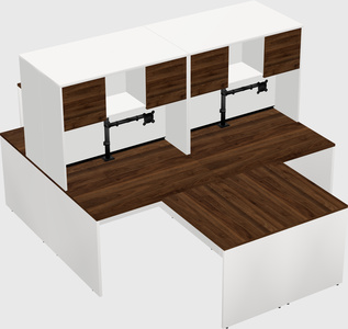 Quad l-shaped office desks