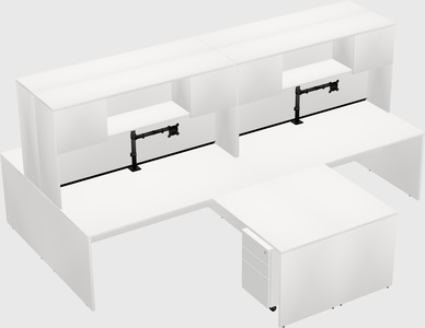 Quad l-shaped office desks