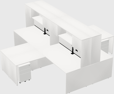 Quad l-shaped office desks