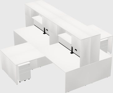Quad l-shaped office desks