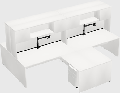 Quad l-shaped office desks