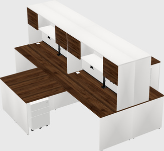 Quad l-shaped office desks