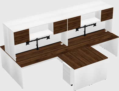 Quad l-shaped office desks