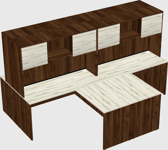 Quad l-shaped office desks