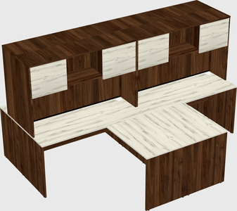Quad l-shaped office desks