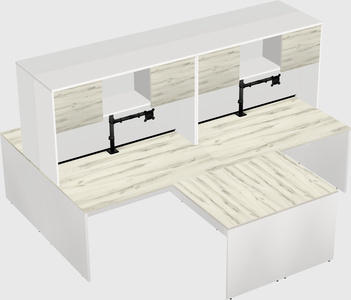 Quad l-shaped office desks