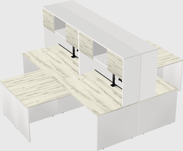 Quad l-shaped office desks