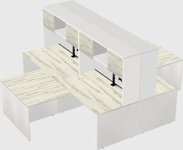 Quad l-shaped office desks