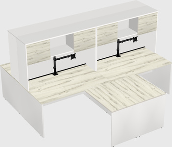 Quad l-shaped office desks