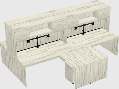 Quad l-shaped office desks