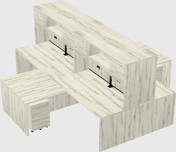 Quad l-shaped office desks
