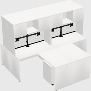 Quad l-shaped office desks