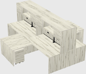 Quad l-shaped office desks
